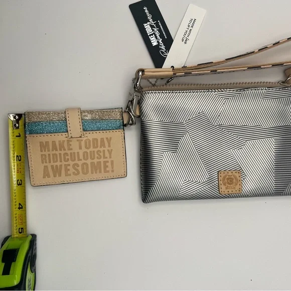 Consuela Silver and Tan Clutch Wristlet - Picture 8 of 10